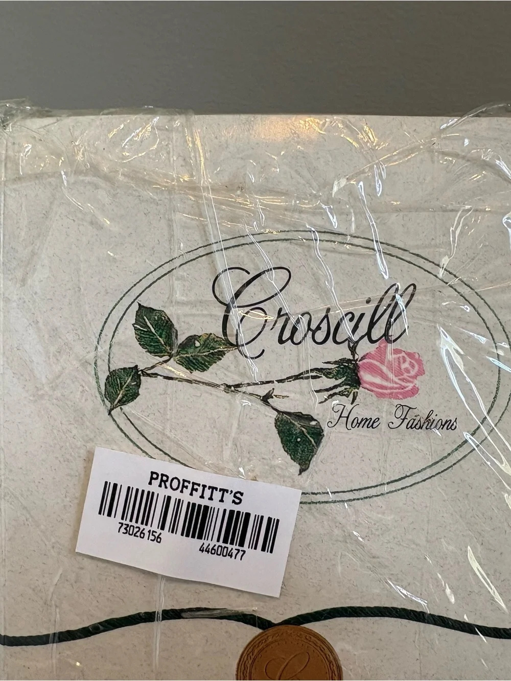 Croscill Vintage Twin Sheet Set Cream With Green Vine 180 Percale Jade